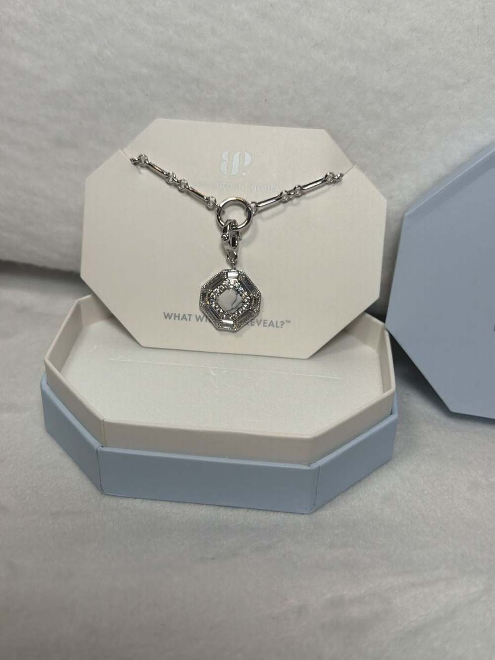 BP You're A Lucky Girl Bringback Necklace Howlite Magnesite Rhodium